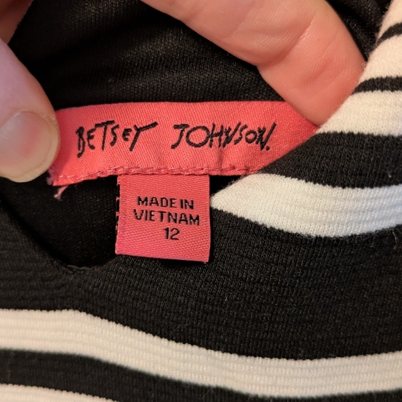 Betsey Johnson Black and White Bodycon Midi Dress - Picture 6 of 8